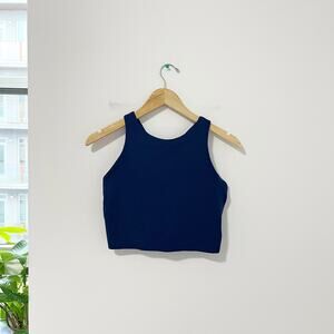 Athleta Dark Blue Conscious Crop Sports Bra Size Medium